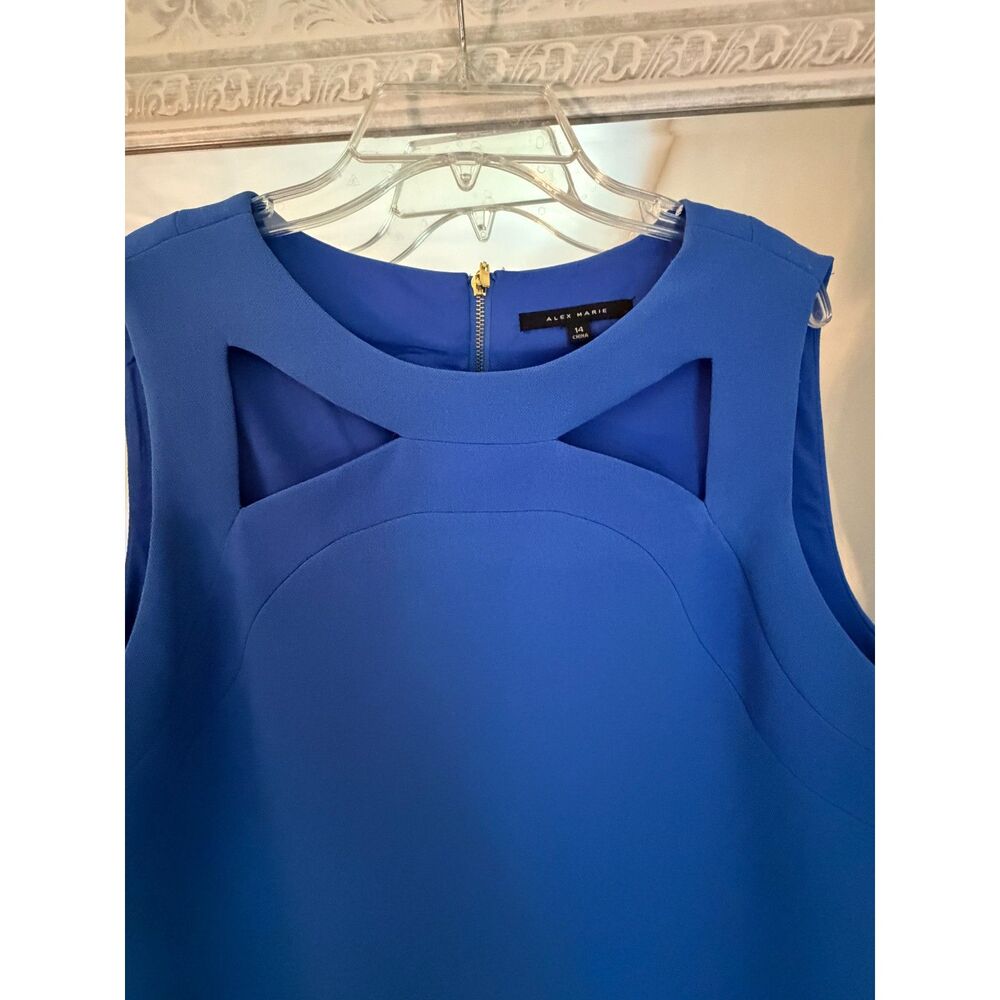 Classic Alex Marie Cobolt Blue Cutout Shift Dress size 14 - Picture 6 of 7